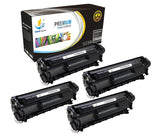 Catch Supplies Replacement HP Q2612A Standard Yield Laser Printer Toner Cartridges - Four Pack