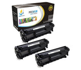 Catch Supplies Replacement HP Q2612A Standard Yield Laser Printer Toner Cartridges - Three Pack