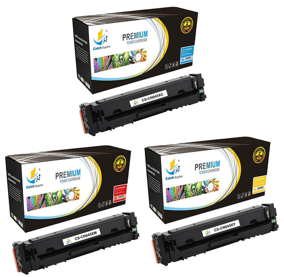 Catch Supplies Replacement Canon 045HC, 045HM, 045HY High Yield  Toner Cartridge - 3 Pack