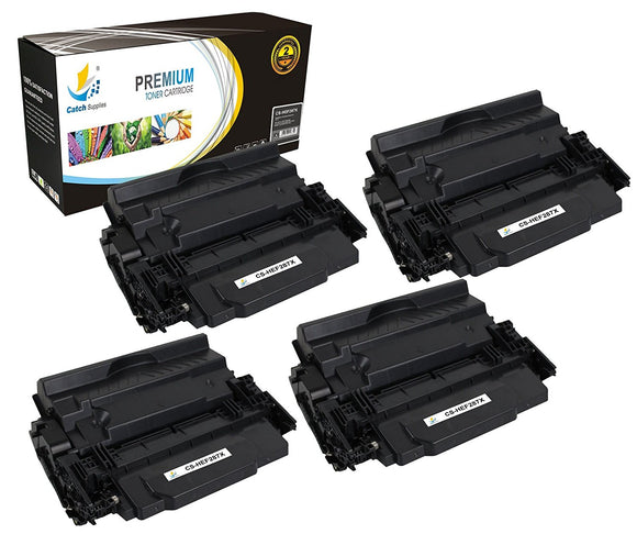 Catch Supplies Replacement HP CF287X High Yield Black Toner Cartridge Laser Printer Toner Cartridges - Four Pack