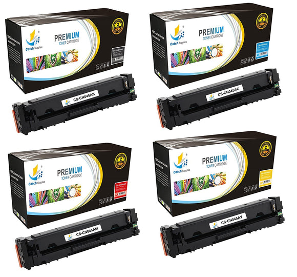 Catch Supplies Replacement Canon 045K, 045C, 045M, 045Y  Standard Yield Toner Cartridge - 4 Pack