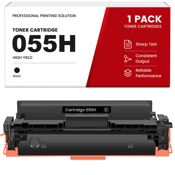 Compatible Canon Cartridge 055H Black, High Yield, with Smart Chip, 3020C001, for Canon Color imageCLASS MF741Cdw, MF743Cdw, MF745Cdw, MF746Cdw, LBP664Cdw