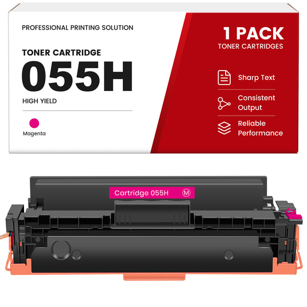 Compatible Canon 055H Magenta Toner Cartridge, High Yield, with Smart Chip, for Canon Color imageCLASS MF741Cdw, MF743Cdw, MF745Cdw, MF746Cdw, LBP664Cdw