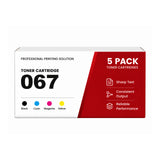 Compatible Canon 067 Toner Cartridge Combo Pack, With Smart Chip, Toner Level Display, Standard Yield Black Cyan Magenta Yellow, For Color imageCLASS LBP632Cdw LBP633Cdw MF653Cdw MF654Cdw MF656Cdw Printers