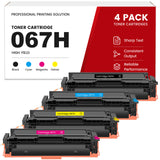 Compatible Canon 067H High Yield Toner Cartridge Set With Smart Chip, Toner Level Display, Black Cyan Magenta Yellow, For Color imageCLASS LBP632Cdw LBP633Cdw MF653Cdw MF654Cdw MF656Cdw Printers