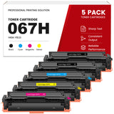 Compatible Canon 067H High Yield Toner Cartridge Set With Smart Chip, Toner Level Display, Black Cyan Magenta Yellow, For Color imageCLASS LBP632Cdw LBP633Cdw MF653Cdw MF654Cdw MF656Cdw Printers