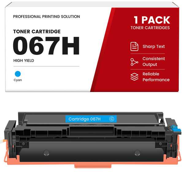 Compatible Canon 067H Cyan High Yield Toner Cartridge With Smart Chip, Toner Level Display, For Color imageCLASS LBP632Cdw LBP633Cdw MF653Cdw MF654Cdw MF656Cdw Printers