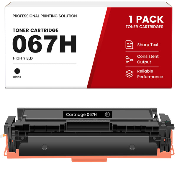 Compatible Canon 067H Black High Yield Toner Cartridge With Smart Chip, Toner Level Display, For Color imageCLASS LBP632Cdw LBP633Cdw MF653Cdw MF654Cdw MF656Cdw Printers