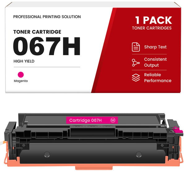 Compatible Canon 067H Magenta High Yield Toner Cartridge With Smart Chip, Toner Level Display, For Color imageCLASS LBP632Cdw LBP633Cdw MF653Cdw MF654Cdw MF656Cdw Printers