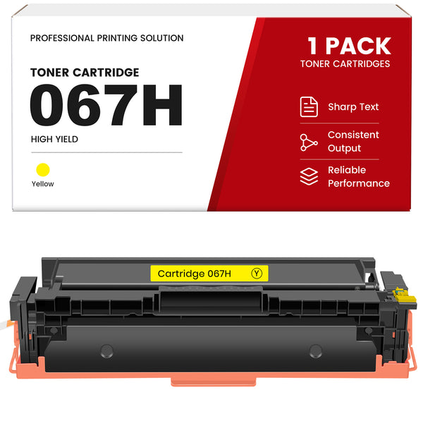 Compatible Canon 067H Yellow High Yield Toner Cartridge With Smart Chip, Toner Level Display, For Color imageCLASS LBP632Cdw LBP633Cdw MF653Cdw MF654Cdw MF656Cdw Printers