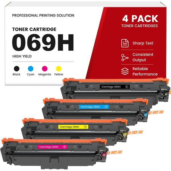 Compatible Canon 069H High Yield Toner Cartridge Set For Color imageCLASS LBP673Cdw LBP674Cdw MF753Cdw MF754Cdw Printers
