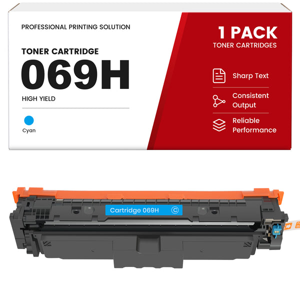 Compatible Canon 069H Cyan High Yield Toner Cartridge With Smart Chip, Toner Level Display, For Color imageCLASS LBP673Cdw LBP674Cdw MF753Cdw MF754Cdw Printers