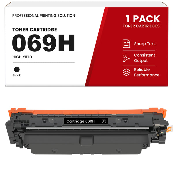 Compatible Canon 069H Black High Yield Toner Cartridge With Smart Chip, Toner Level Display, For Color imageCLASS LBP673Cdw LBP674Cdw MF753Cdw MF754Cdw Printers