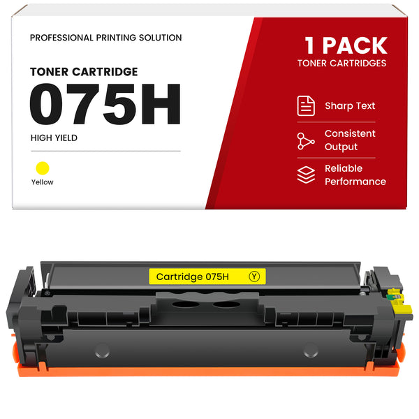 Compatible Canon 075H Yellow Toner Cartridge - Smart Chip with Toner level Display, High Yield