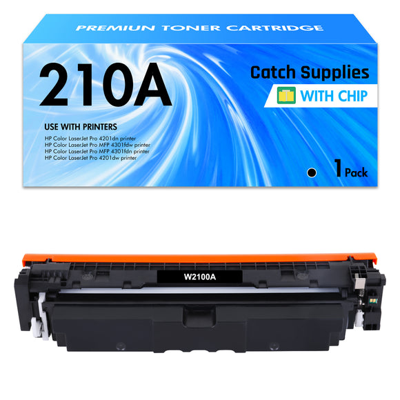 210A Toner Cartridges Black 1 Pack with Chip Replacement for HP 210A 210X 4301fdw W2100A W2100X HP Color Laserjet Pro MFP 4301fdw 4301fdn 4201dw 4201dn Series Printer Ink