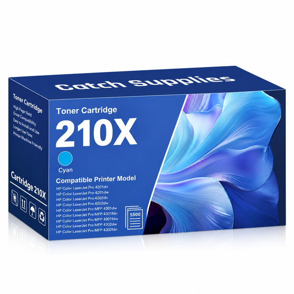 Firmware-Safe Compatible HP 210X Cyan Toner Cartridge W2101X, High Yield, with Upgraded Chip, for HP 4301fdw, 4201dn, 4201dw, 4301fdn