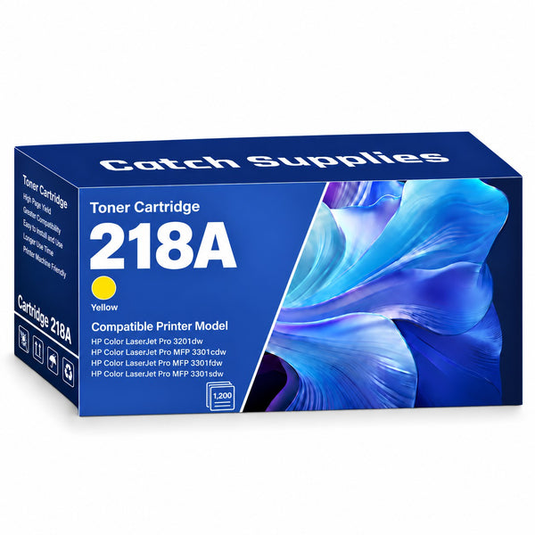 Compatible HP 218A Yellow Toner Cartridge W2182A, 1-Pack, for HP Color LaserJet Pro 3201dw and MFP 3301 Series