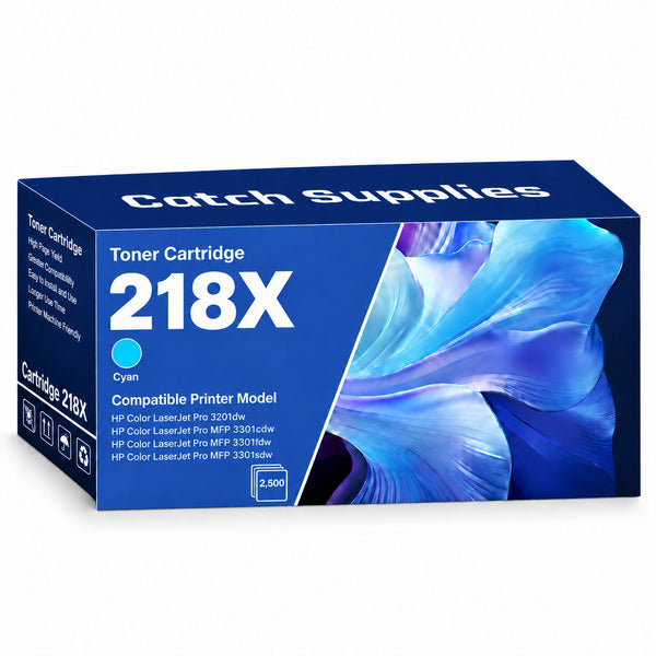 Compatible HP 218X Cyan High Yield Toner Cartridge W2181X, 1-Pack, for HP Color LaserJet Pro 3201dw and MFP 3301 Series