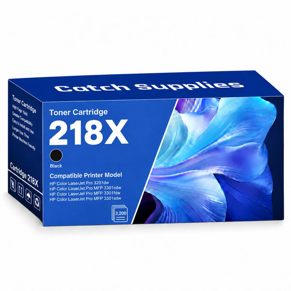 Compatible HP 218X Black High Yield Toner Cartridge W2180X, 1-Pack, for HP Color LaserJet Pro 3201dw and MFP 3301 Series