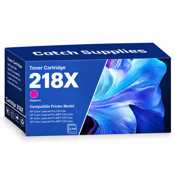 Compatible HP 218X Magenta High Yield Toner Cartridge W2183X, 1-Pack, for HP Color LaserJet Pro 3201dw and MFP 3301 Series