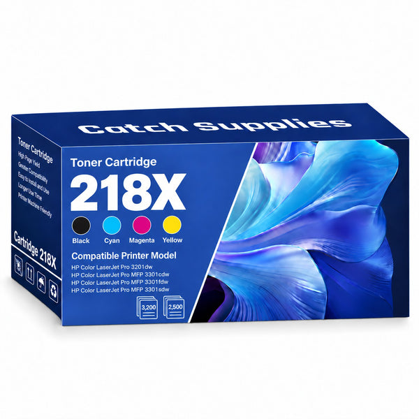 Compatible HP 218X Toner Cartridges W2180X W2181X W2182X W2183X, High Yield, 4-Pack / 5-Pack, for HP Color LaserJet Pro 3201dw and MFP 3301 Series