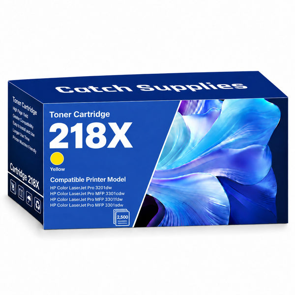 Compatible HP 218X Yellow High Yield Toner Cartridge W2182X, 1-Pack, for HP Color LaserJet Pro 3201dw and MFP 3301 Series