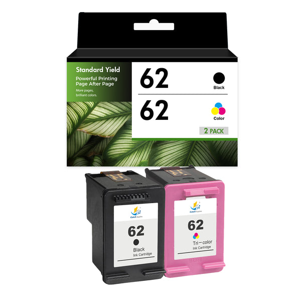 Compatible HP 62 Ink Cartridge Combo Pack, Black & Tri-Color Standard Yield, Replacement for HP ENVY 7640, 5660 & OfficeJet 5740 Printers, 2-Pack, 3-Pack, 5-Pack & 10-Pack