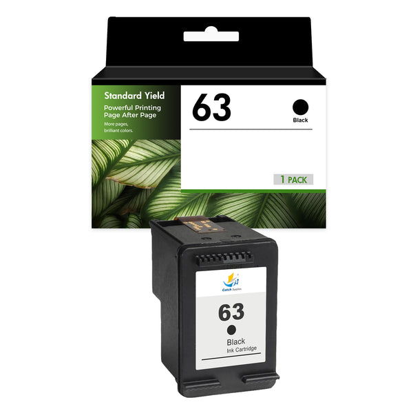 Compatible HP 63 Black Ink Cartridge, Standard Yield, Replacement for HP OfficeJet 3830, 4650 & ENVY 4520 Printers, 1-Pack
