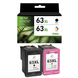 Compatible HP 63XL Ink Cartridge Combo Pack, Black & Tri-Color High Yield, Replacement for HP OfficeJet 3830, 4650 & ENVY 4520 Printers, 2-Pack, 3-Pack, 5-Pack & 10-Pack