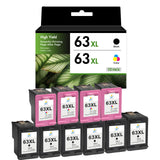 Compatible HP 63XL Ink Cartridge Combo Pack, Black & Tri-Color High Yield, Replacement for HP OfficeJet 3830, 4650 & ENVY 4520 Printers, 2-Pack, 3-Pack, 5-Pack & 10-Pack