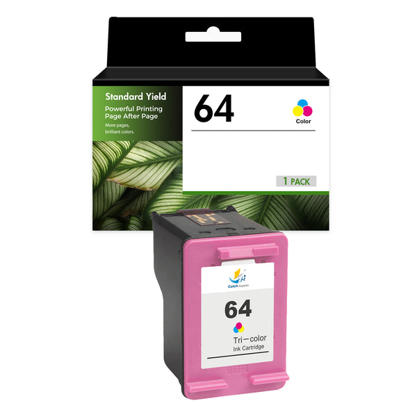 Compatible HP 64 Tri-Color Ink Cartridge, Standard Yield, Replacement for HP ENVY Photo 7855 & 7155 Printers, 1-Pack