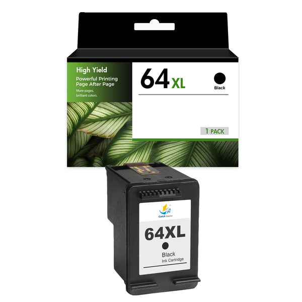Compatible HP 64XL Black Ink Cartridge, High Yield, Replacement for HP ENVY Photo 7855 & 7155 Printers, 1-Pack, 2-Pack & 4-Pack