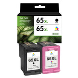 Compatible HP 65XL Ink Cartridge Combo Pack, Black & Tri-Color High Yield, Replacement for HP ENVY 5055 & DeskJet 3755 Printers, 2-Pack, 3-Pack, 5-Pack & 10-Pack