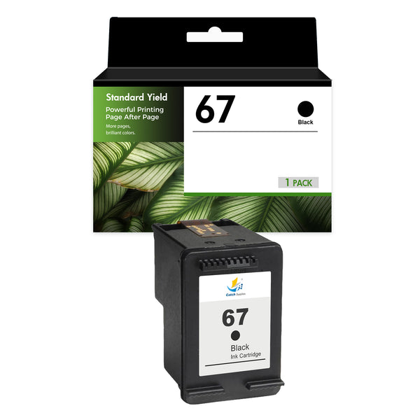 Compatible HP 67 Black Ink Cartridge, Standard Yield, Replacement for HP ENVY 6055e & DeskJet 2755e Printers, 1-Pack