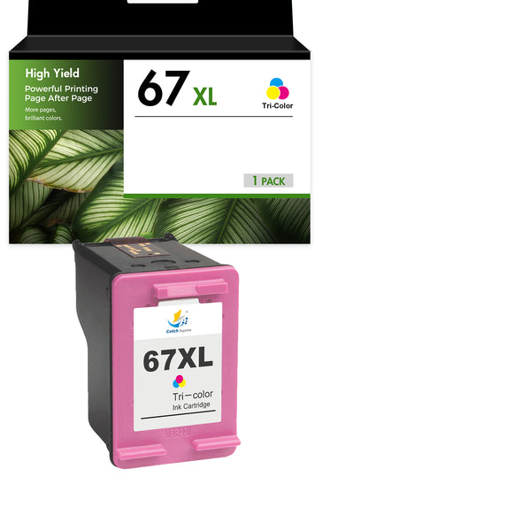 Compatible HP 67XL Tri-Color Ink Cartridge, High Yield, Replacement for HP ENVY 6055e & DeskJet 2755e Printers, 1-Pack