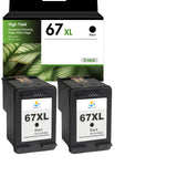 Compatible HP 67XL Black Ink Cartridge, High Yield, Replacement for HP ENVY 6055e & DeskJet 2755e Printers, 1-Pack, 2-Pack & 4-Pack