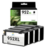 Compatible 4 Pack HP 952XL Black High Yield Ink Cartridge