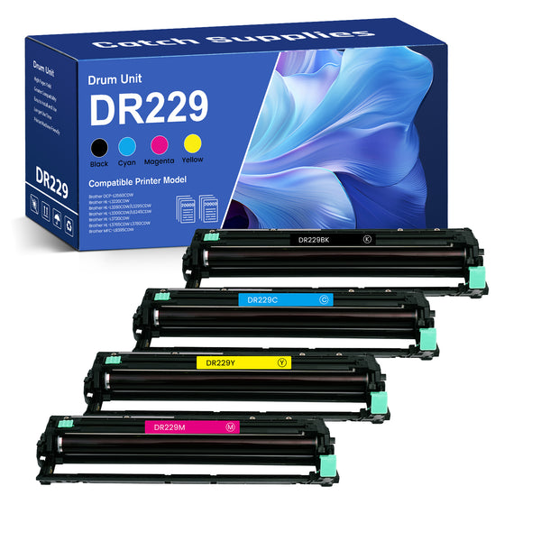 Compatible Brother DR229CL Drum Unit Set, 4-Pack, for Brother MFC-L3780CDW, HL-L3280CDW, HL-L3220CDW, MFC-L3720CDW