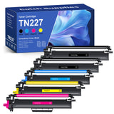 Compatible Brother TN227 Toner Cartridge Set TN227BK TN227C TN227M TN227Y, High Yield, 4-Pack & 5-Pack, with Chips, for Brother HL-L3210CW, HL-L3270CDW, HL-L3290CDW, MFC-L3770CDW