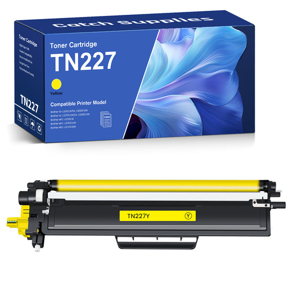 Compatible Brother TN227Y Yellow Toner Cartridge, High Yield, with Chip, for Brother HL-L3210CW, HL-L3270CDW, HL-L3290CDW, MFC-L3770CDW