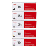 Canon 054 054H Toner Cartridge Set - Works with imageCLASS MF644Cdw, MF642Cdw & LBP622Cdw, Black Cyan Magenta Yellow, Standard & High Yield, 4/5-Pack
