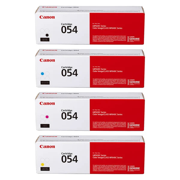 Canon 054 054H Toner Cartridge Set - Works with imageCLASS MF644Cdw, MF642Cdw & LBP622Cdw, Black Cyan Magenta Yellow, Standard & High Yield, 4/5-Pack