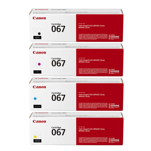 Canon 067 067H Toner Cartridge Set - Works with imageCLASS MF656Cdw & MF654Cdw, Black Cyan Magenta Yellow, Standard & High Yield, 4/5-Pack