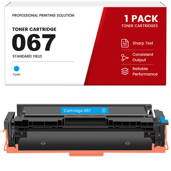 Compatible Canon 067 Cyan Toner Cartridge With Smart Chip, Toner Level Display, For Color imageCLASS LBP632Cdw LBP633Cdw MF653Cdw MF654Cdw MF656Cdw Printers