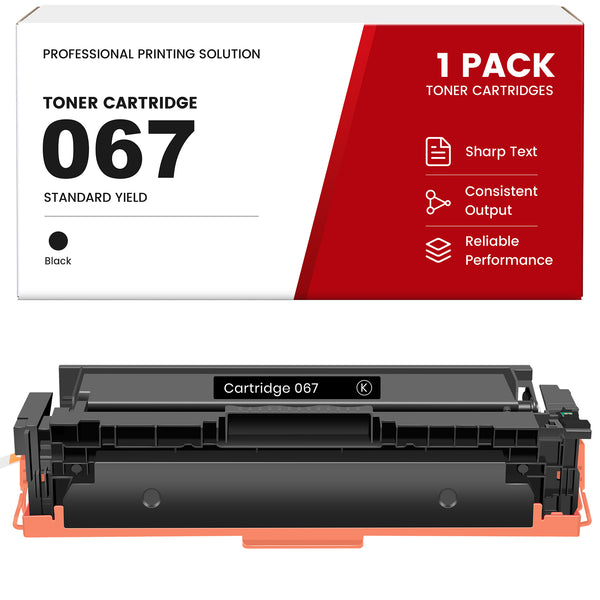 Compatible Canon 067 Black Toner Cartridge With Smart Chip, Toner Level Display, For Color imageCLASS LBP632Cdw LBP633Cdw MF653Cdw MF654Cdw MF656Cdw Printers