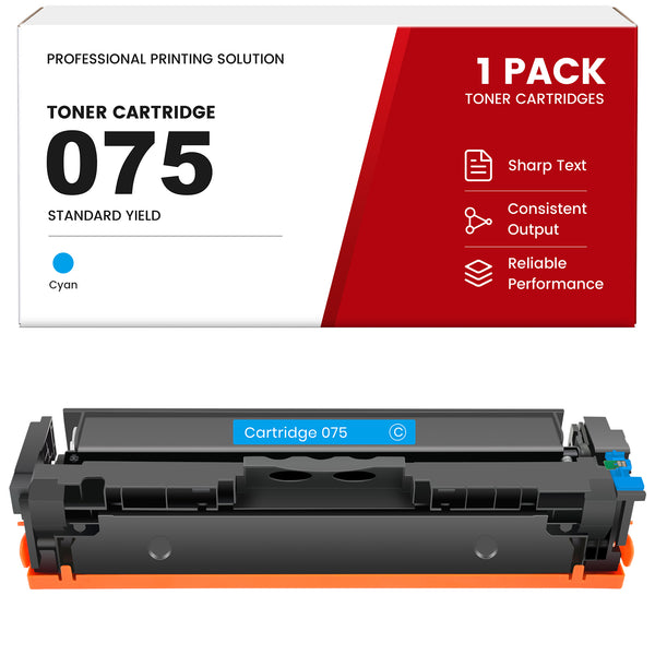 Compatible Canon 075 Cyan Toner Cartridge - Smart Chip with Toner level Display, Standard Yield