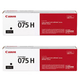 Canon 075 075H Black Toner Cartridge - Works with Canon LBP646Cdw, MF663Cdw & MF665Cdw, Standard & High Yield, 1/2-Pack