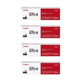 Canon 075 075H Toner Cartridge Set - Works with Canon LBP646Cdw, MF663Cdw & MF665Cdw, Black Cyan Magenta Yellow, Standard & High Yield, 4-Pack