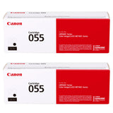 Canon 055 055H Black Toner Cartridge - Works with Canon LBP664Cdw, MF741Cdw & MF743Cdw, Standard & High Yield, 1/2-Pack