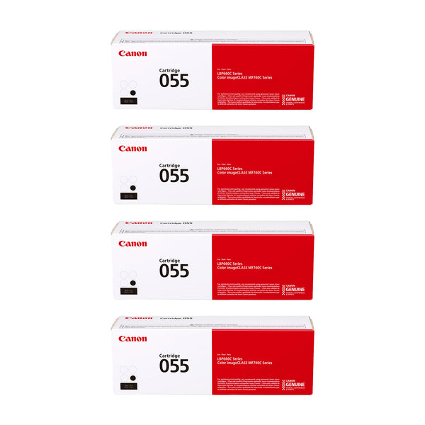 Canon 055 055H Toner Cartridge Set - Works with Canon LBP664Cdw, MF741Cdw & MF743Cdw, Black Cyan Magenta Yellow, Standard & High Yield, 4-Pack